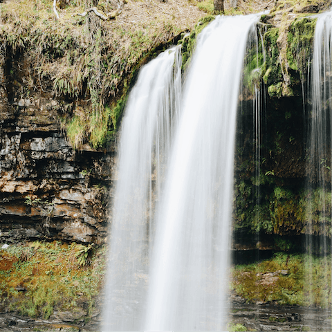 Admire the Cwmystwyth Waterfall – it's seven minutes away by bike