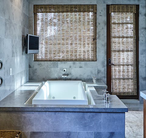 Soak your worries away in the Jacuzzi tub in the master bathroom