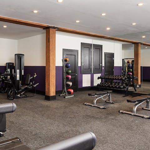 Work up a sweat at the on-site gym