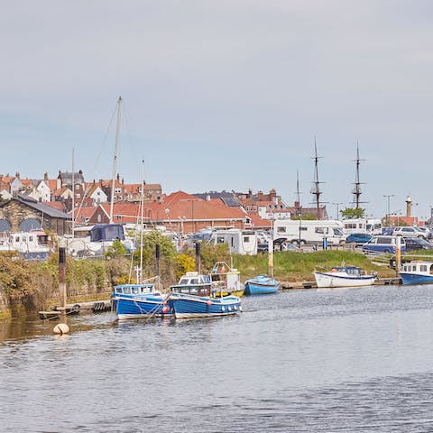 Follow the inspiring views along the river and into the town centre 