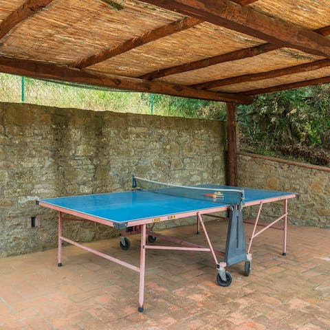Take a break from sunbathing for a quick table tennis session