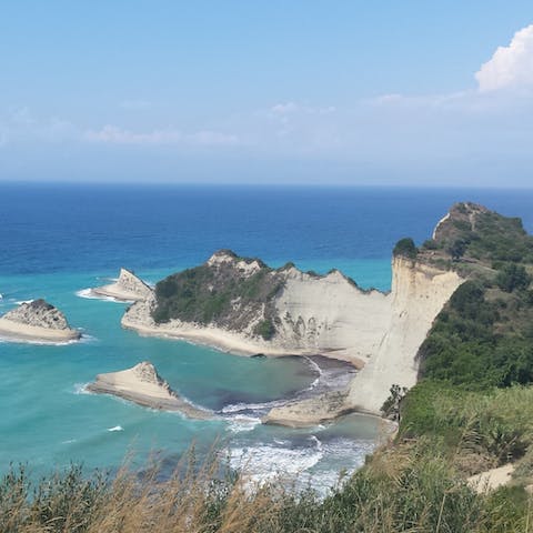 Explore Corfu's stunning coastline, with the nearest beach 1.6km away