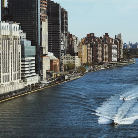 Stay right on the East River and explore the waterfront restaurants and bars