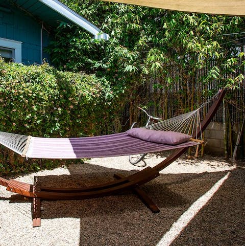 While away the day on the shaded hammock