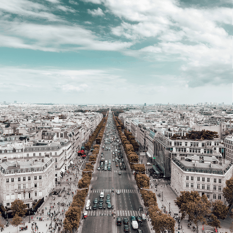 Walk to the famous Champs-Élysées in just a matter of minutes