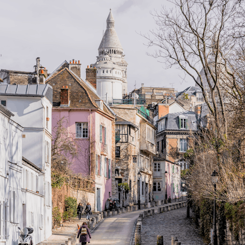 Discover the postcard-worthy alleys in nearby Montmartre