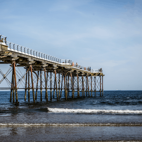 Head to the shore and walk along Saltburn Pier, just a fifteen-minute walk from home