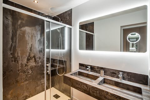 Freshen up in your stunning Italian shower to set you up for the day
