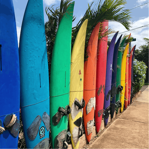 Grab your board and hang ten on the waves – there's surfboard storage on-site 