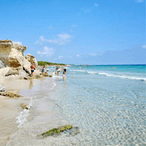 Drive down to Monopoli's golden sandy beaches for a day by the sea