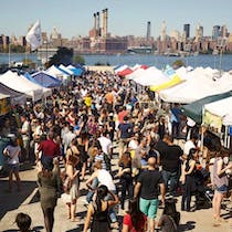 Try diverse food in an outdoor market