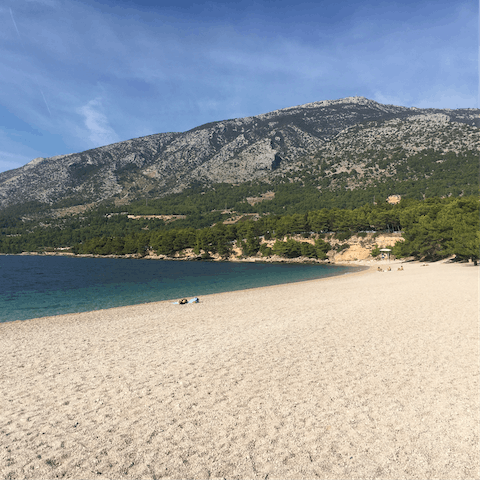 Get closely acquainted with the gold-sand beaches that line the Brac coastline