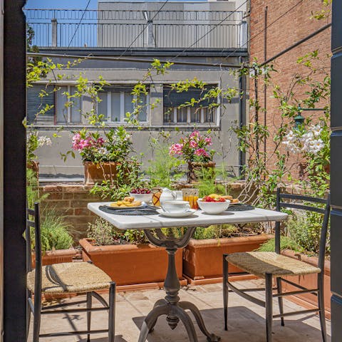 Take your morning coffee out onto the balcony