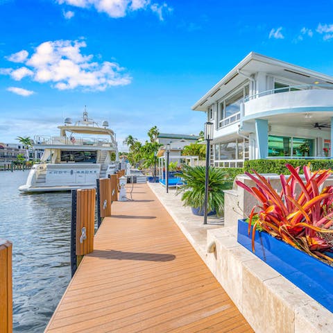 Launch kayaks and paddleboards from the shared dock