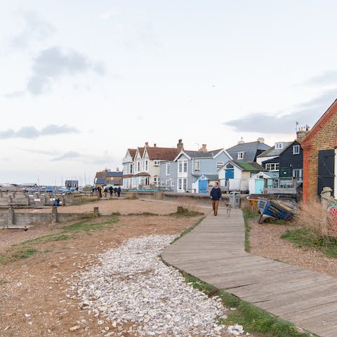 Set off for a long coastal walk along the Whitstable seafront, which can be reached in five minutes