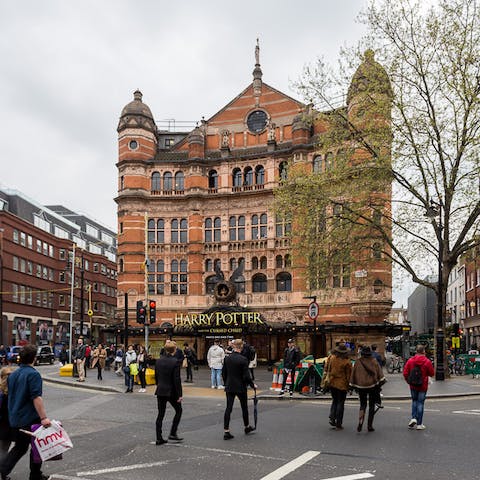 Explore vibrant Leicester Square, a five-minute walk away