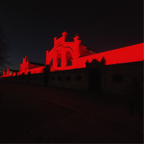 Visit the Matadero Madrid Cultural Centre, a short drive away