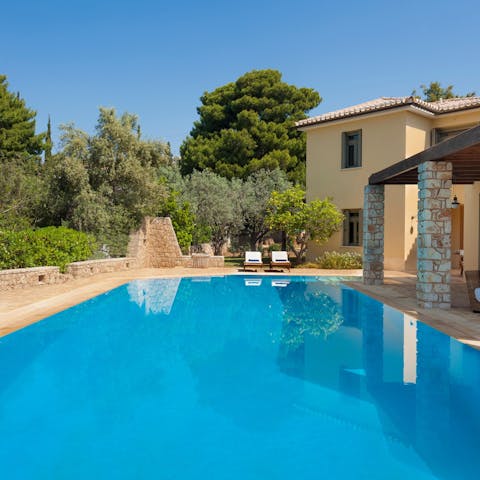Cool off from the baking Greek sun by dipping in the pool