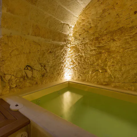 Unwind in the heated indoor pool and spa grotto