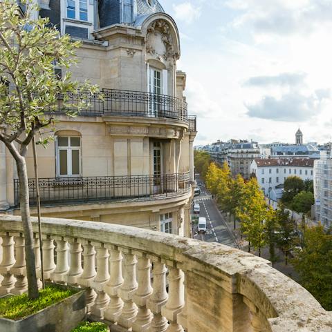 Admire the views of Paris from the balcony