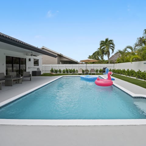 Escape the Florida heat with a dip in the private swimming pool