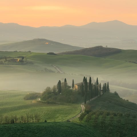 Head out and explore the glorious Tuscan hills that surround the home