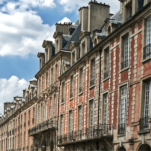 Stay just a two-minute walk away from Place des Vosges