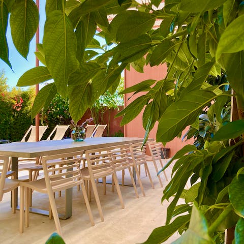 Feel secluded from the world while you dine on lunch sandes in the courtyard 