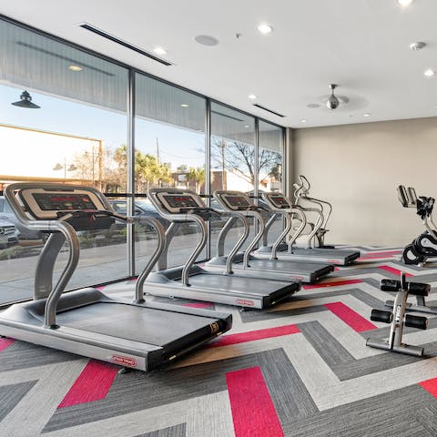 Work out in the communal gym