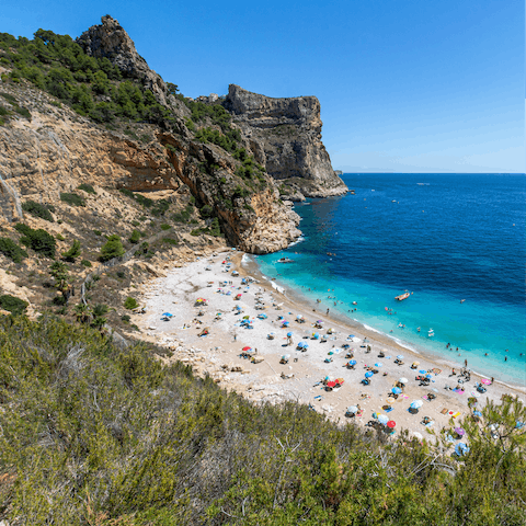 Pack up your beach bags for a morning at Cala Moraig (just over two kilometres away) 