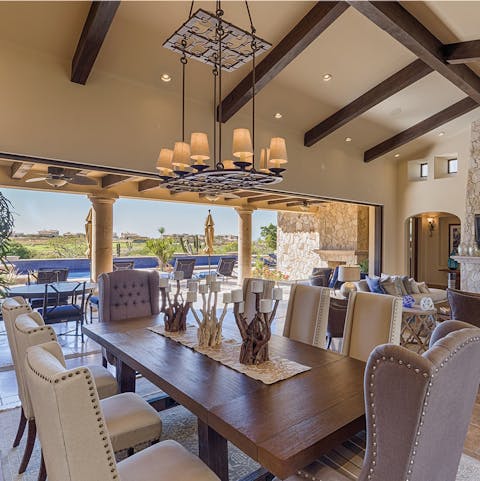 Share a meal with your group in the gorgeous dining area