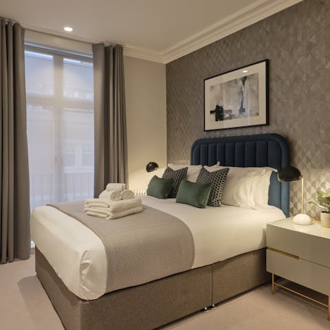 Curl up in the comfortable bed after a busy day out and about in London