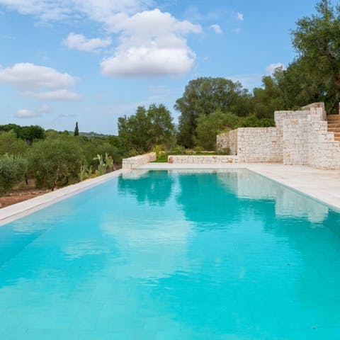 Relax in the Italian sun next to the private swimming pool