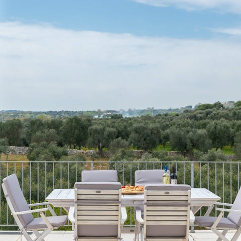 Immerse yourself in the views over the Puglian countryside from your terrace