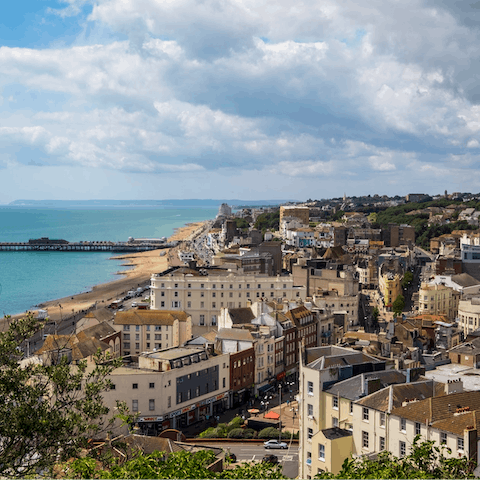 Drive forty-five minutes to visit historic Hastings and the coast