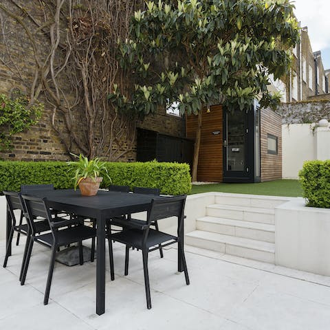 Start the day with breakfast out on the home's private terrace
