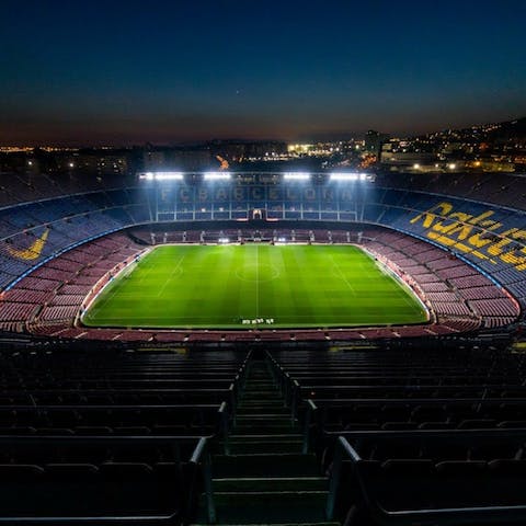 Watch a match at Camp Nou – it's a fourteen-minute walk from the apartment