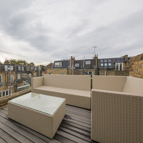 Spend evenings on the roof terrace, admiring the panoramic rooftop views