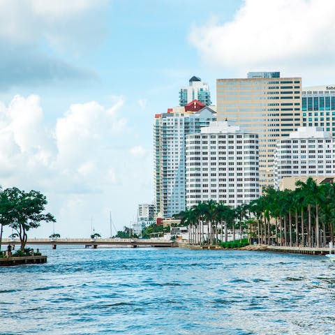 Enjoy waterside walks along Collins Canal, a one-minute stroll from your door