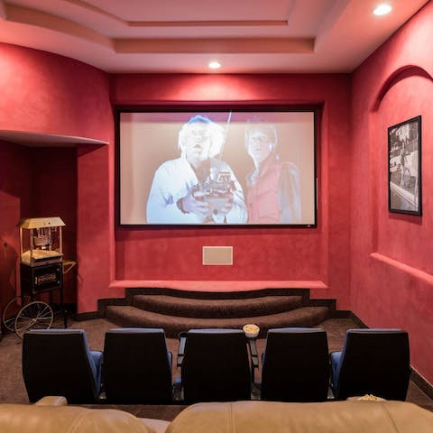 Cosy up for a movie night in the private cinema room