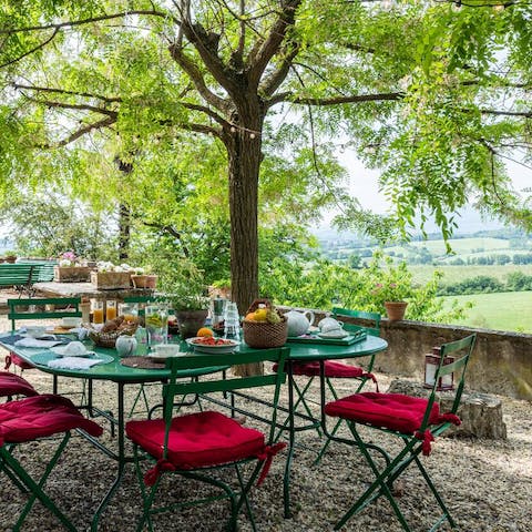 Dine on the gorgeous open-air table