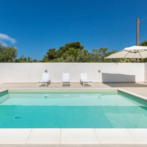 Soak up the sun and relax by the private pool 