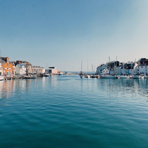 Stay just steps away from Weymouth Harbour's quaint scenery, pubs, and more