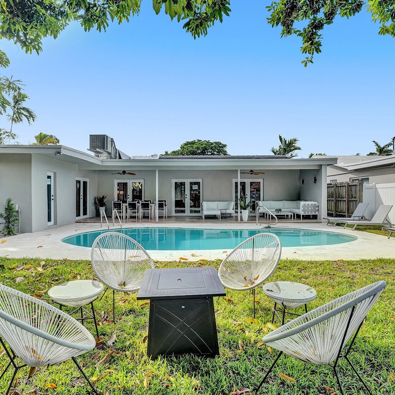 Relax in the garden or take a dip in the heated pool
