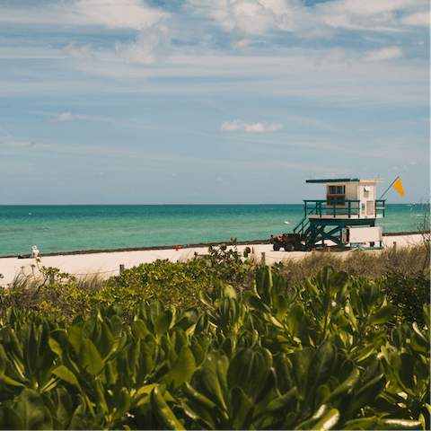 Hit up the iconic South Beach, only a 10-minute drive away