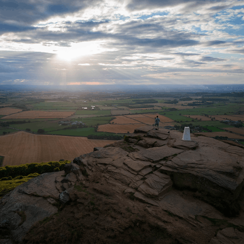Drink up the breath-taking views from Roseberry Topping, just a ten-minute drive away