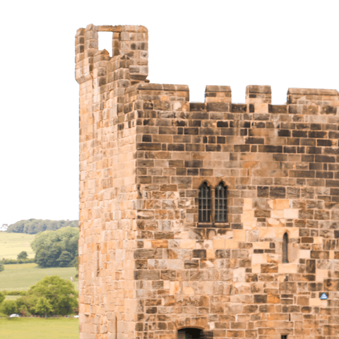 Witness the historic scenes of Alnwick Castle, just thirteen miles from home
