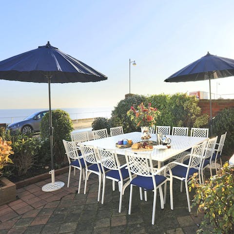 Soak up the morning sun and enjoy breakfast on the front terrace