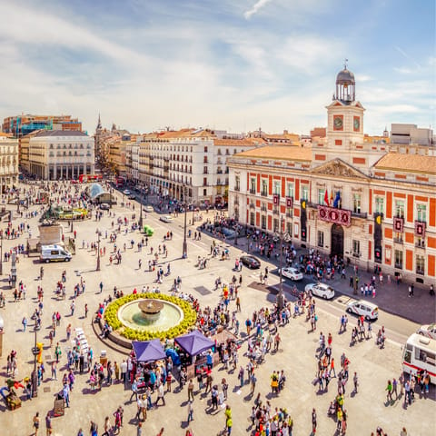 Stay in a central neighbourhood a short walk from Madrid's grand attractions