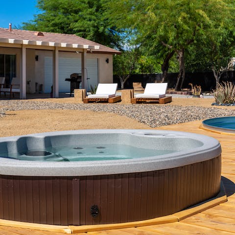 Enjoy a wonderful state of relaxation from the hot tub